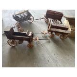 Vintage wooden covered wagons and parts