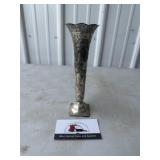 Ornate metal bud vase