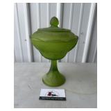 Indiana glass harvest, grape footed candy bowl
