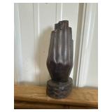 Hand carved wooden praying hands