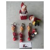 Vintage Christmas elves and santa