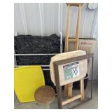 Cot, back massager, tv tray, misc