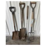 Shovels and potato fork