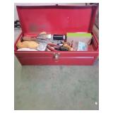 Red metal toolbox