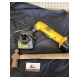 Vintage ball pien hammer and DeWalt drill driver