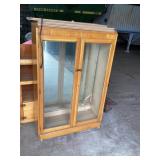 Oak display case bookshelf approximately 35 x 13