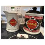 Ceramic Coca- Cola pitcher and canister