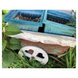Wooden donkey with wagon planters