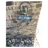 Metal hummingbird garden art