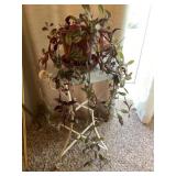 Glass & metal plant stand with plant