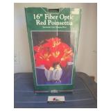 Fiber optic light up red poinsettia