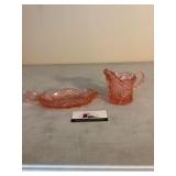 Imperial glass plate & pitcher