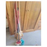 Brooms, mops, shovel