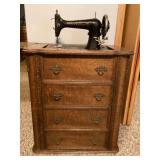 New Cottage sewing machine in ornate cabinet