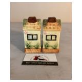 Ceramic house salt & pepper shakers