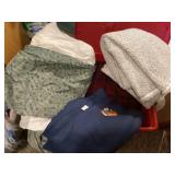 Blankets and stuffed animals