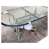 Outdoor table and planters