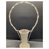 White wicker planter