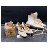Vintage shoes, ice, skates, and miscellaneous