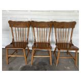 Three Wood chairs