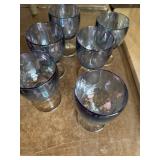 Blue stem glassware