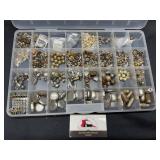 Gold colored and silver colored beads