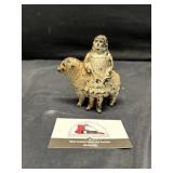 Antique lamb and Girl Cast Iron Bank