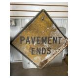 Heavy Pavement Ends Sign