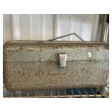 Rustic Metal Tackle  box with lures