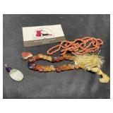 Hessonite Garnet, green Jasper, poppy Jasper