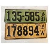 Vintage license plates