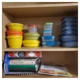 Tupperware Storage and Cookbooks