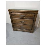 Wood Dresser with Glass on Top 30x18x31 in