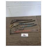 Adjustable  Pliers and 18in Pipe Wrench