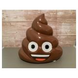 Ceramic poo emoji coin bank