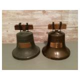 2 metal Liberty Bell coin banks