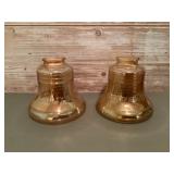 2 glass Liberty Bell coin banks