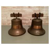 2 metal liberty bell coin banks