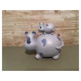 Ceramic rhinoceros coin bank