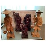 Wooden decorative statues