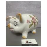 Vintage  hand-painted ceramic piggy bank