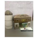 John Deere collectible tin coin bank,