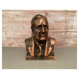 Franklin D. Roosevelt metal bust coin bank
