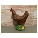 Cast iron rooster coin bank