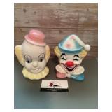 Vintage Schmid ceramic clown piggy bank