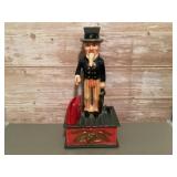 Plastic Uncle Sam mechanical coin bank