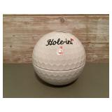 Tin golf ball coin bank