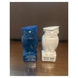 Vintage promotional plastic owl piggy banks