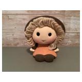 Vintage little girl doll coin bank