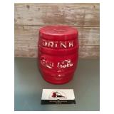 Vintage ceramic Coca-Cola barrel bank